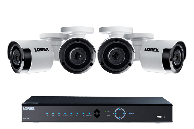 4K Ultra HD IP NVR system with four 2K (5MP) IP cameras