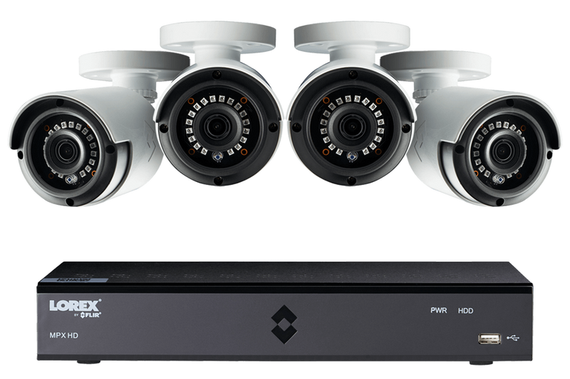 HD Security Camera System with four 1080p Bullet Cameras & Lorex Secure Connectivity