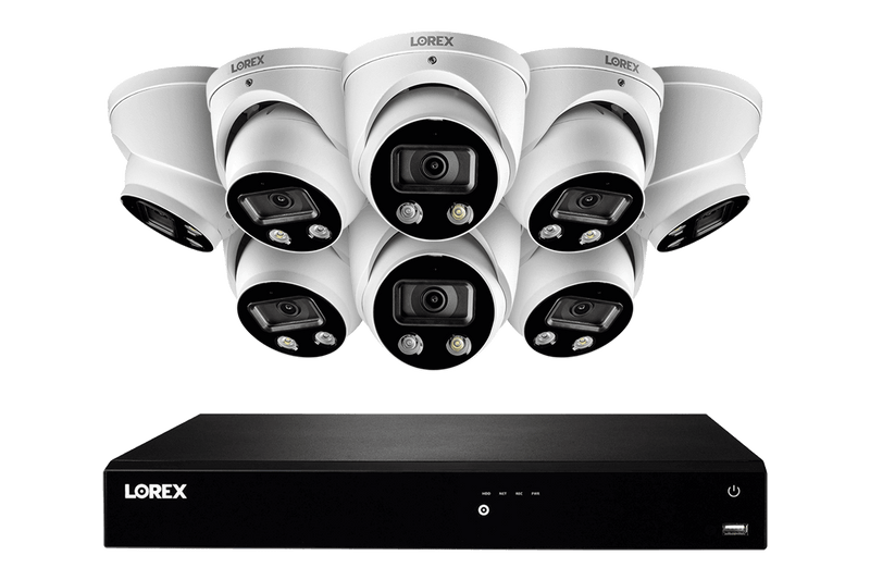 16-Channel 4K Ultra HD Fusion NVR IP System with 8 Smart Deterrence Cameras
