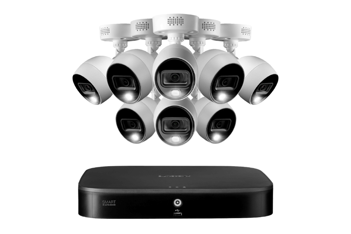 Lorex 4K 8-Channel Wired DVR System with Eight Active Deterrence Cameras