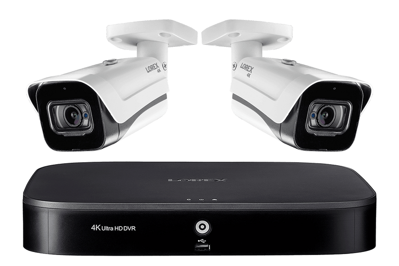 4K Ultra HD 8 Channel Security System with 2 Ultra HD 4K (8MP) Outdoor Audio Metal Cameras, 135ft Color Night Vision