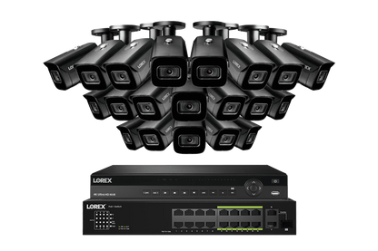 Lorex 4K (32 Camera Capable) 8TB Wired NVR System with Nocturnal 3 Smart IP Bullet Cameras Featuring Listen-In Audio and 30FPS Recording