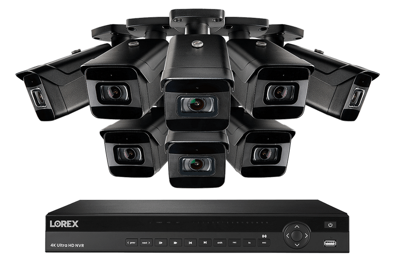16-channel 4K Nocturnal IP NVR System with Eight 4K (8MP) IP Cameras Featuring Real-time 30FPS Recording, Color Night Vision and Listen-In Audio
