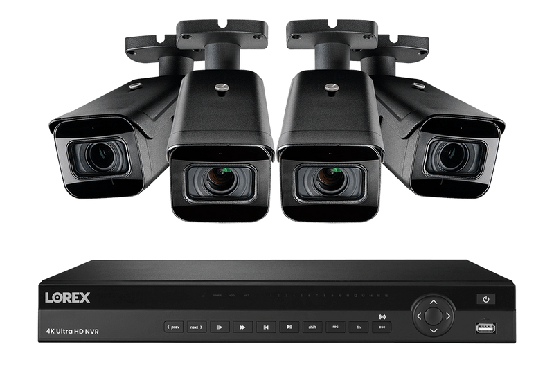 4K Nocturnal IP NVR System with Four 4K (8MP) Real-time 30FPS Cameras, Color Night Vision and Listen-In Audio