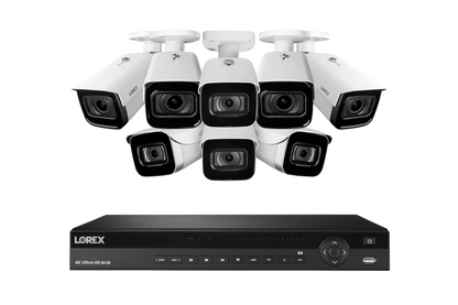 Lorex 4K (16 Camera Capable) 4TB Wired NVR System with 4 Nocturnal 3 Motorized Varifocal Lens Cameras and 4 IP Security Cameras