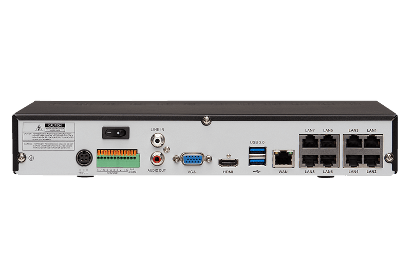 4K Ultra HD NVR with 8 Channels and Deterrence Compatibility