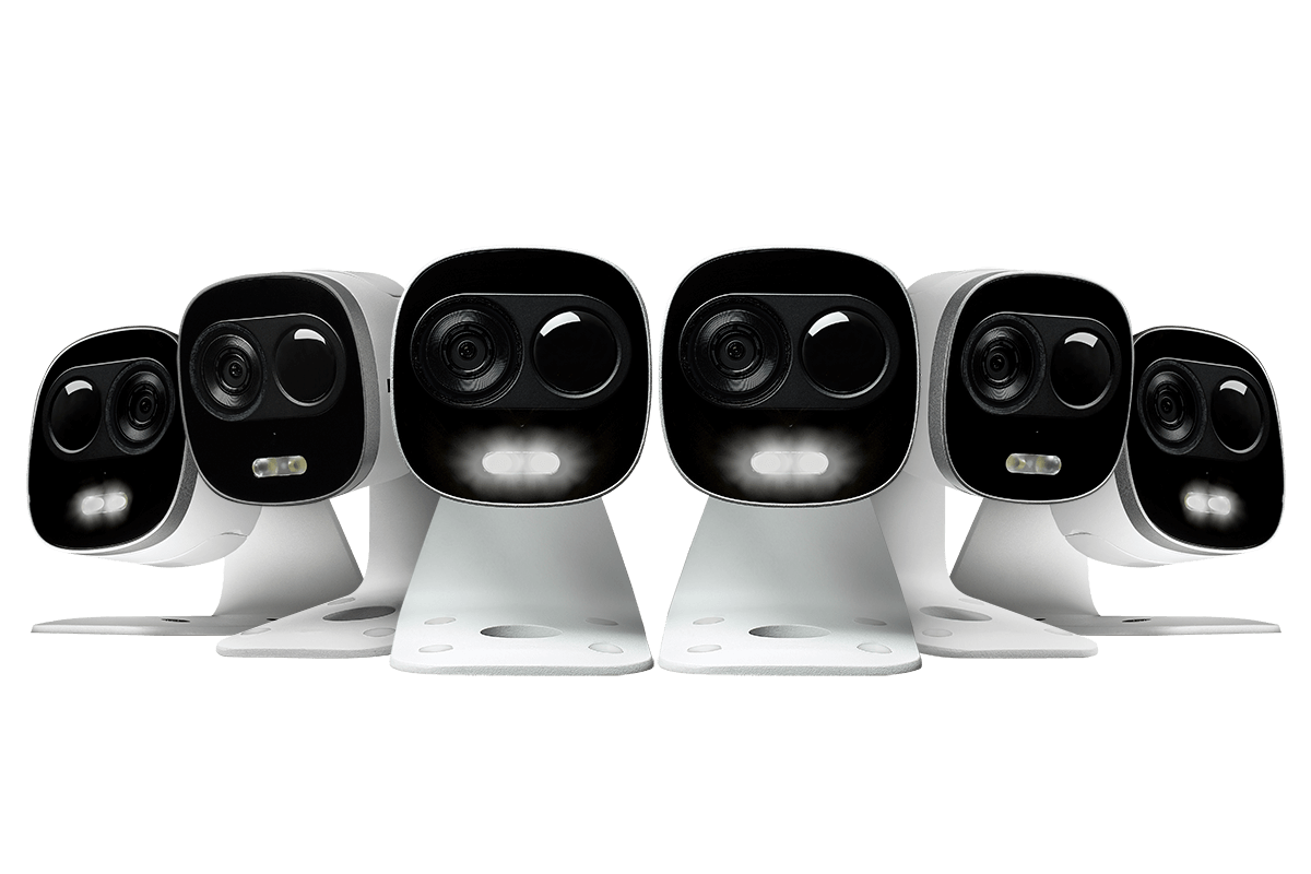 WiFi HD Outdoor Camera with Motion Activated Bright White Light, Two Way Audio, 65FT Night Vision (6-pack)