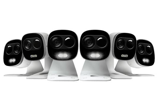 WiFi HD Outdoor Camera with Motion Activated Bright White Light, Two Way Audio, 65FT Night Vision (6-pack)