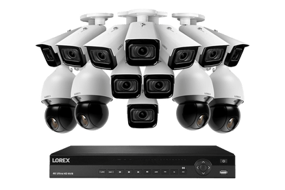 Lorex 4K 16-Channel 4TB Wired NVR System with 10 Nocturnal 3 Motorized Varifocal Smart Cameras and 4 PTZ Cameras