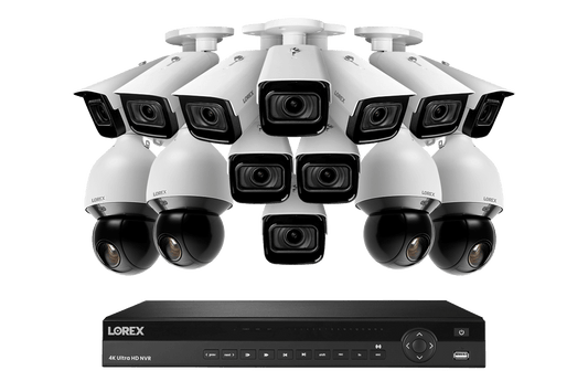 Lorex 4K 16-Channel 4TB Wired NVR System with 10 Nocturnal 3 Motorized Varifocal Smart Cameras and 4 PTZ Cameras