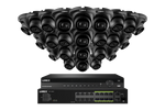 Lorex 4K (32 Camera Capable) Wired NVR System with Nocturnal 3 24 Black Smart IP Dome Cameras Featuring Listen-In Audio and 30FPS Recording