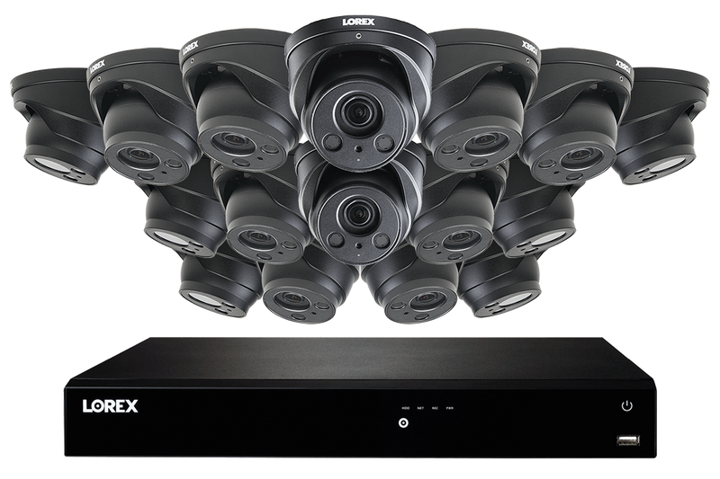 16-Channel 4K Nocturnal IP NVR System with Sixteen 4K (8MP) Motorized Zoom Lens Dome Cameras, 250FT Night Vision