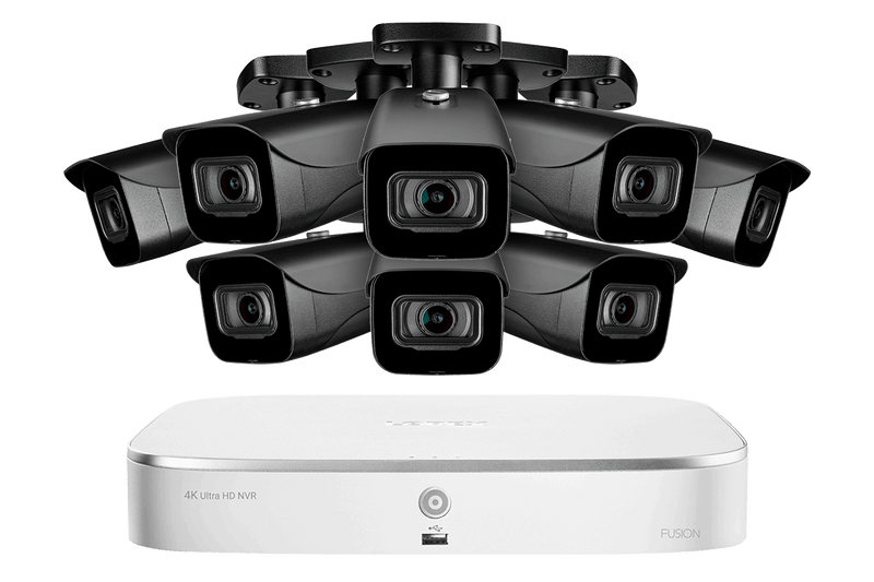8-Channel Fusion NVR System with Eight 4K (8MP) IP Cameras