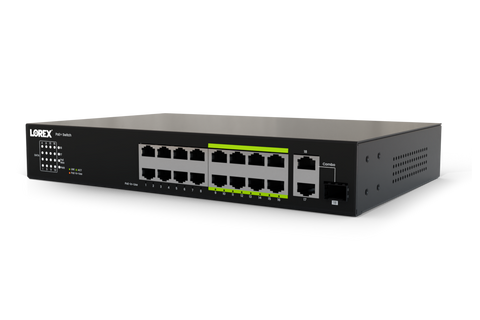 Lorex 16-Port Unmanaged Switch (8-port ePoE and 8-port PoE+) and 250W