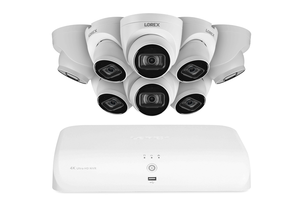 Lorex 4K 8-Channel 2TB NVR System with Dome IP Listen-In Cameras