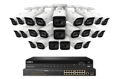 Lorex 4K (32 Camera Capable) 8TB Wired NVR System with Nocturnal 4 Smart IP Bullet Cameras Featuring Motorized Varifocal Lens, Vandal Resistant and 30FPS Recording