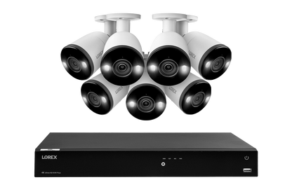 Lorex Fusion 4K (16 Camera Capable) 4TB Wired NVR System with 7 Bullet Cameras Featuring Smart Deterrence and Two-Way Talk - Amazon