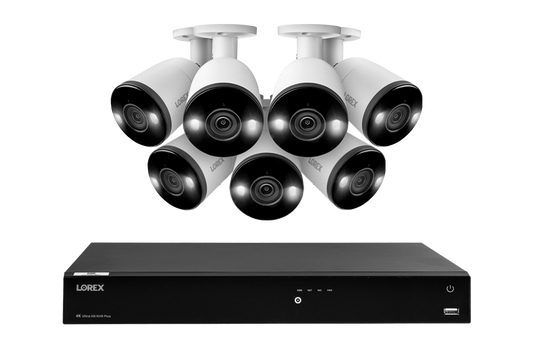 Lorex Fusion 4K (16 Camera Capable) 4TB Wired NVR System with 7 Bullet Cameras Featuring Smart Deterrence and Two-Way Talk - Amazon