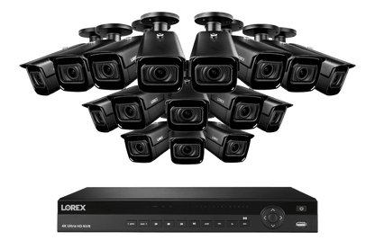 4K Nocturnal IP NVR System with 16-channel NVR and Sixteen 4K Smart IP Optical Zoom Security Cameras and Real-Time 30FPS Recording