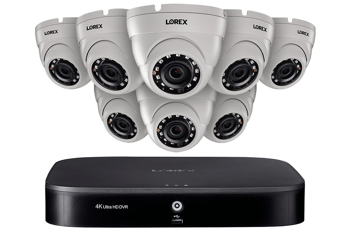 2K Super HD 8-Channel Security System with Eight 2K (5MP) Dome Cameras, Advanced Motion Detection and Voice Control