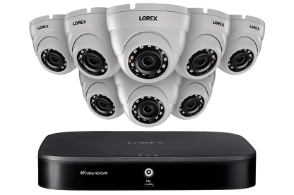 2K Super HD 8-Channel Security System with Eight 2K (5MP) Dome Cameras, Advanced Motion Detection and Voice Control