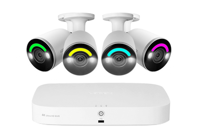 Lorex Fusion 4K 16 Camera Capable (8 Wired + 8 Fusion Wi-Fi) 2TB Wired NVR System with 4 Bullet Cameras Featuring Smart Security Lighting