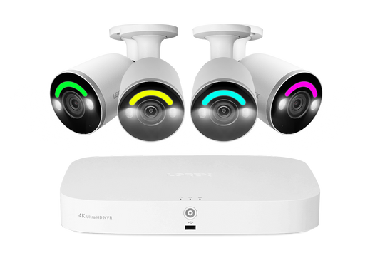 Lorex Fusion 4K 16 Camera Capable (8 Wired + 8 Fusion Wi-Fi) 2TB Wired NVR System with 4 Bullet Cameras Featuring Smart Security Lighting