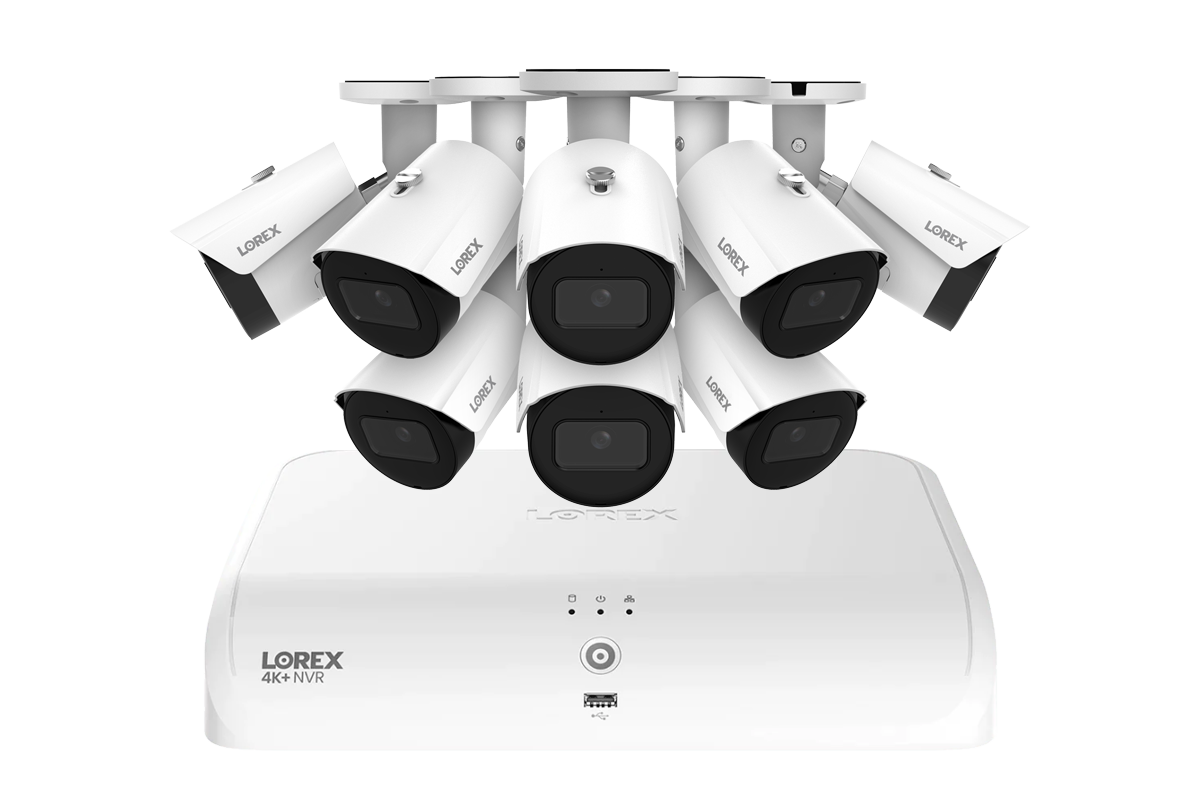 Lorex Fusion Series 4K 16 Camera Capable (8 Wired + 8 Fusion Wi-Fi) 2TB Wired System with A14 IP Bullet Cameras - White 8