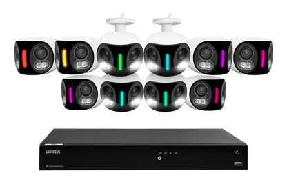 Lorex Fusion NVR with H20 (Halo Series) IP Dual Lens Cameras - 4K 16-Channel 4TB Wired System - White 10
