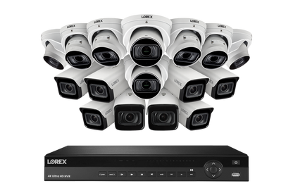 Lorex 4K (16 Camera Capable) Nocturnal 4 Pro Series NVR System with 8 Bullet and 8 Dome Cameras with Motorized Varifocal Lens