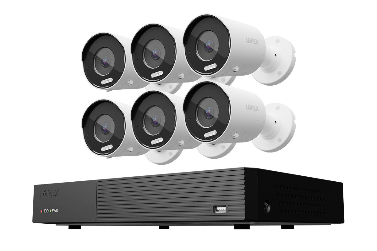 Lorex 4K 8 Camera Capable 1TB Wired NVR System with 4K IP Bullet Security Cameras