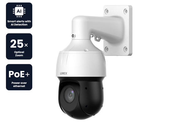 Lorex 2K (4MP) IP Wired PTZ Security Camera with AI Detection and