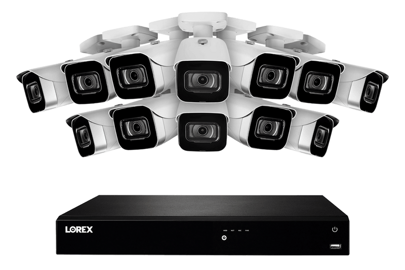 4K 16-channel 3TB Wired NVR System with 12 Cameras