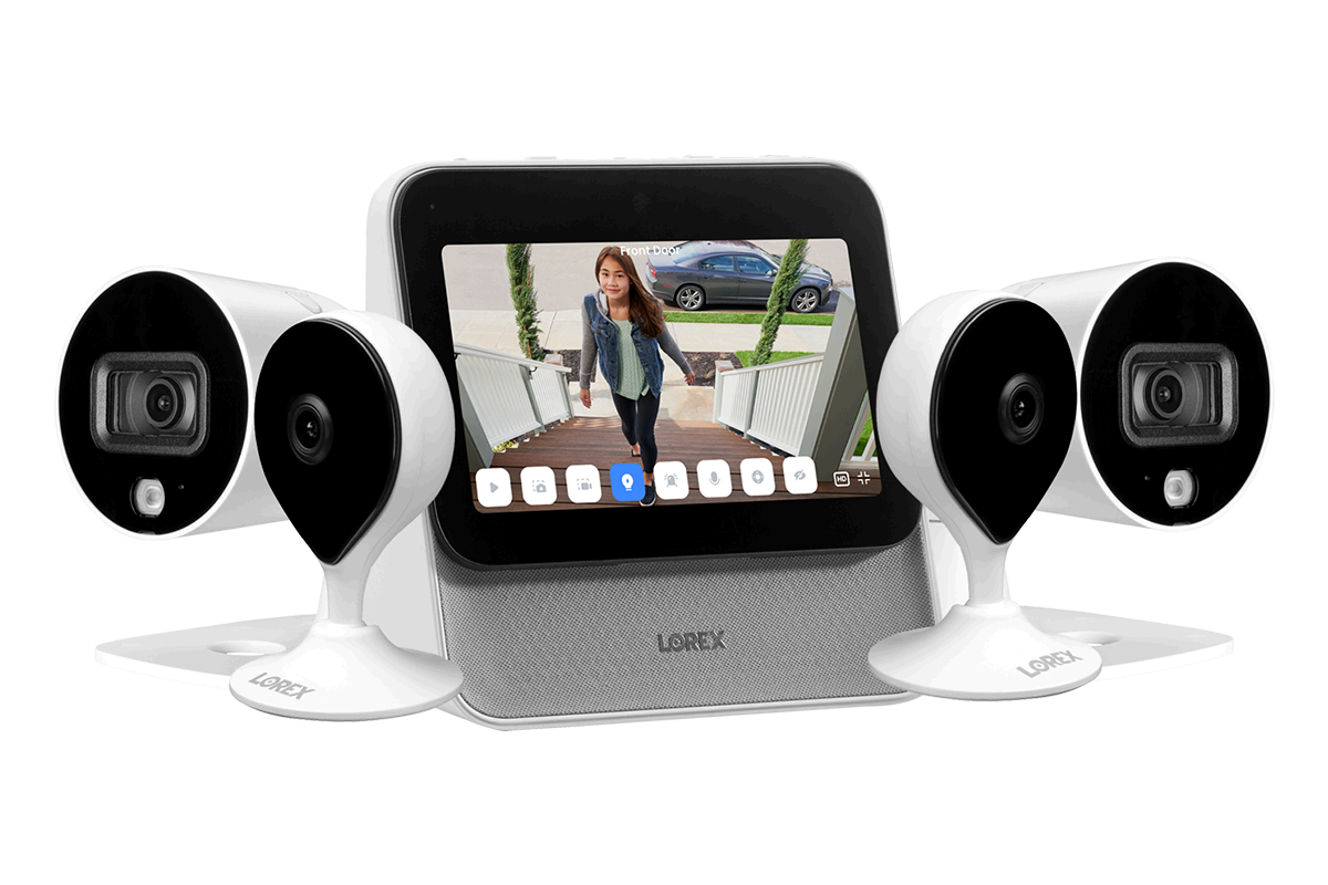 Lorex Smart Home Security Center with 2 Indoor and 2 Outdoor Wi-Fi Cameras