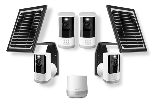 Lorex 2K Security System with 4 Battery-Operated Cameras and Solar Panels
