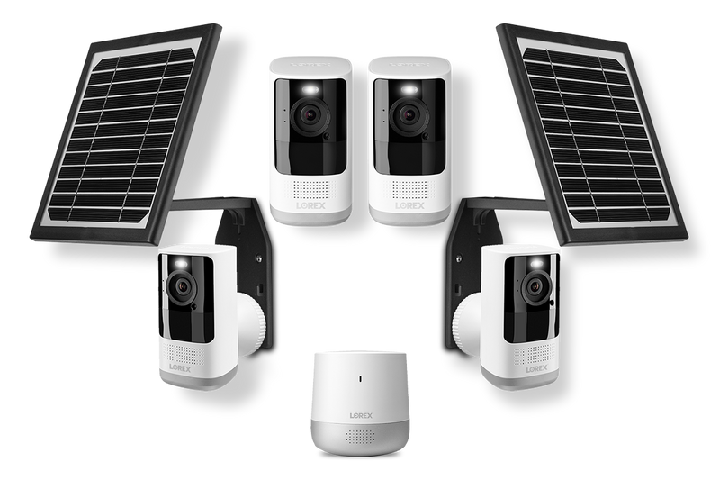Lorex 2K Security System with 4 Battery-Operated Cameras and Solar Panels