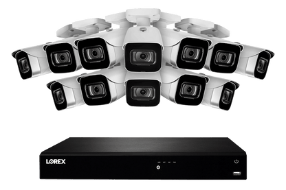 16-Channel Fusion NVR System with Twelve 4K (8MP) IP Cameras