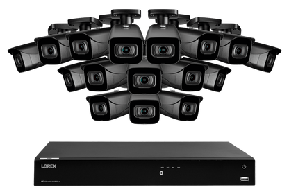 Lorex Fusion 4K (16 Camera Capable) 4TB Wired NVR System with IP Bullet Cameras
