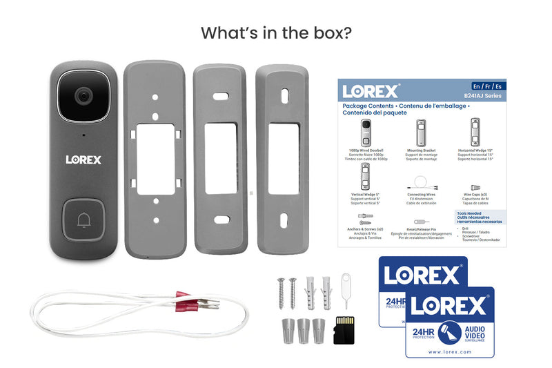 Lorex 1080p Wi-Fi Video Doorbell (Wired, 32GB)