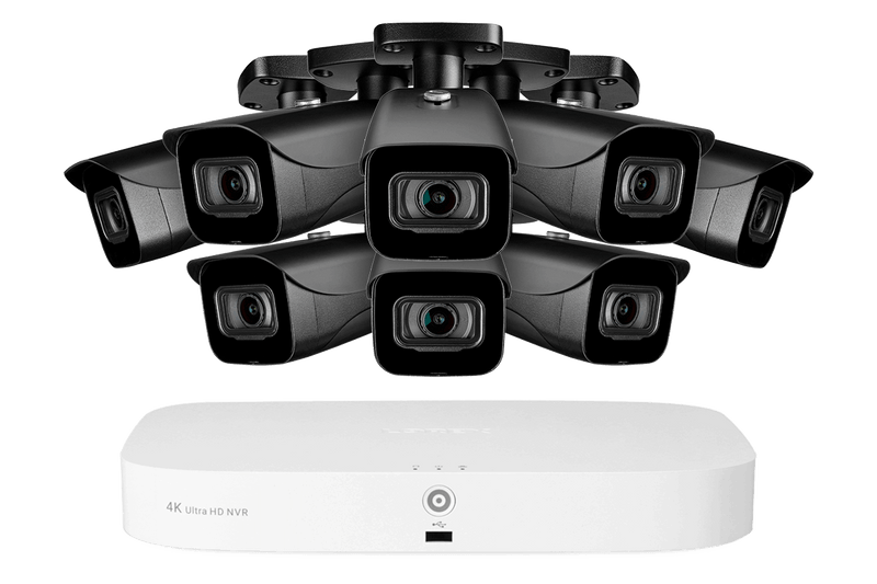 8-Channel Fusion NVR System with Eight 4K (8MP) IP Cameras