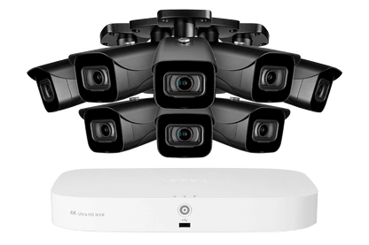 Lorex Fusion 4K 16-Camera Capable (8 Wired + 8 Wi-Fi) 2TB NVR System with Bullet Cameras - Black 8