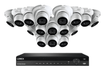 Lorex 4K (16 Camera Capable) 4TB Wired NVR System with Nocturnal 3 Smart IP Dome Cameras with Listen-In Audio and 30FPS - White 16