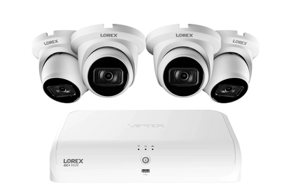 Lorex Fusion Series 4K+ 16 Channel (8 Wired + 8 Fusion Wi-Fi) 2TB Wired System with A14 Wired 4K IP Dome Cameras - White 4