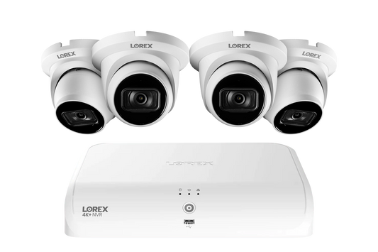 Lorex 4K Fusion 2TB Wired NVR System with 4K IP Dome Cameras