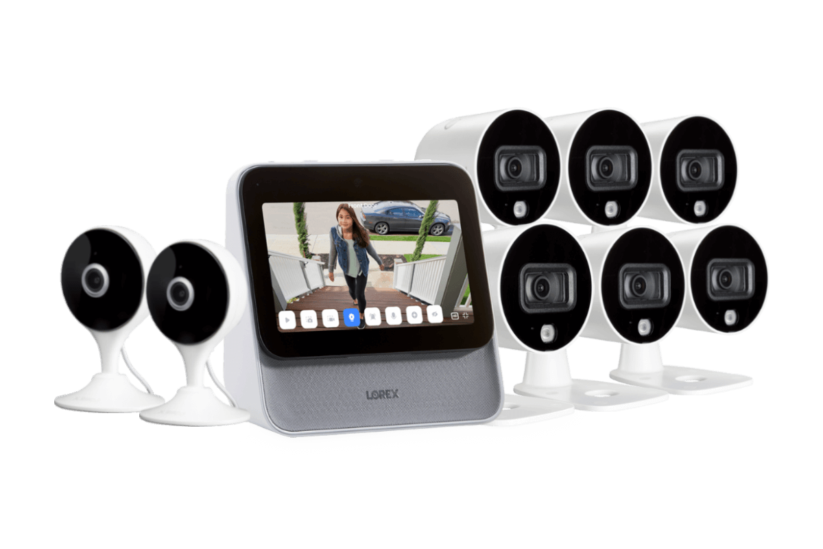 Lorex Smart Home Security Center with Six 1080p Outdoor and Two 2K Indoor Wi-Fi Security Cameras