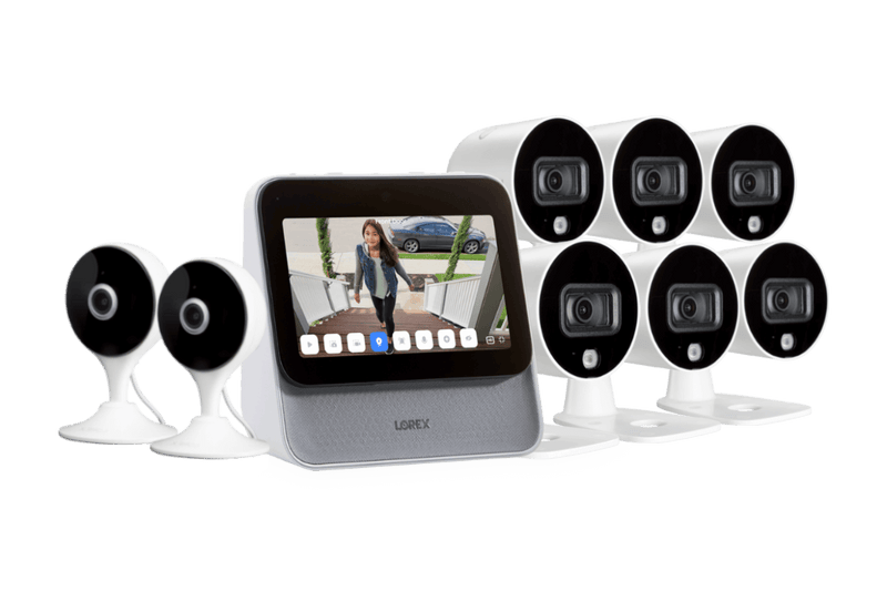 Lorex Smart Home Security Center with Six 1080p Outdoor and Two 2K Indoor Wi-Fi Security Cameras