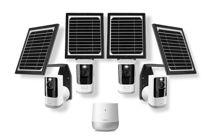 Lorex 2K Security System with 4 Battery-Operated Cameras and Solar Panels