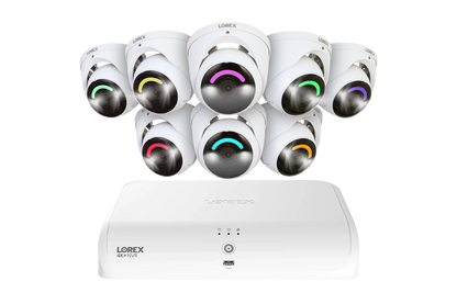 Lorex 4K+ 12MP 16 Camera Capable (8 Wired + 8 Fusion Wi-Fi ) 2TB Wired NVR System with H30 Smart Security Lighting Bullet Cameras - 8