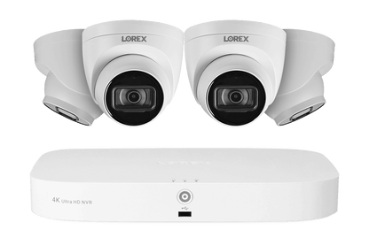 8-Channel Fusion NVR System with Four 4K (8MP) IP Dome Cameras with Listen-In Audio