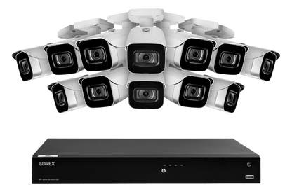 Lorex Fusion 4K (16 Camera Capable) 4TB Wired NVR System with IP Bullet Cameras